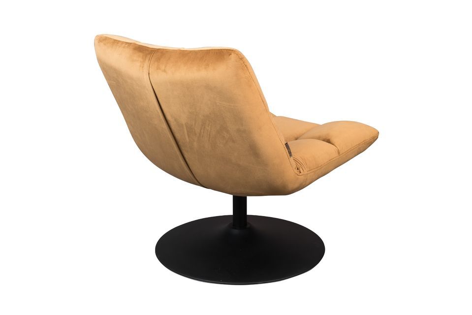 Lounge-Stuhl aus braunem Samt Bar - 8