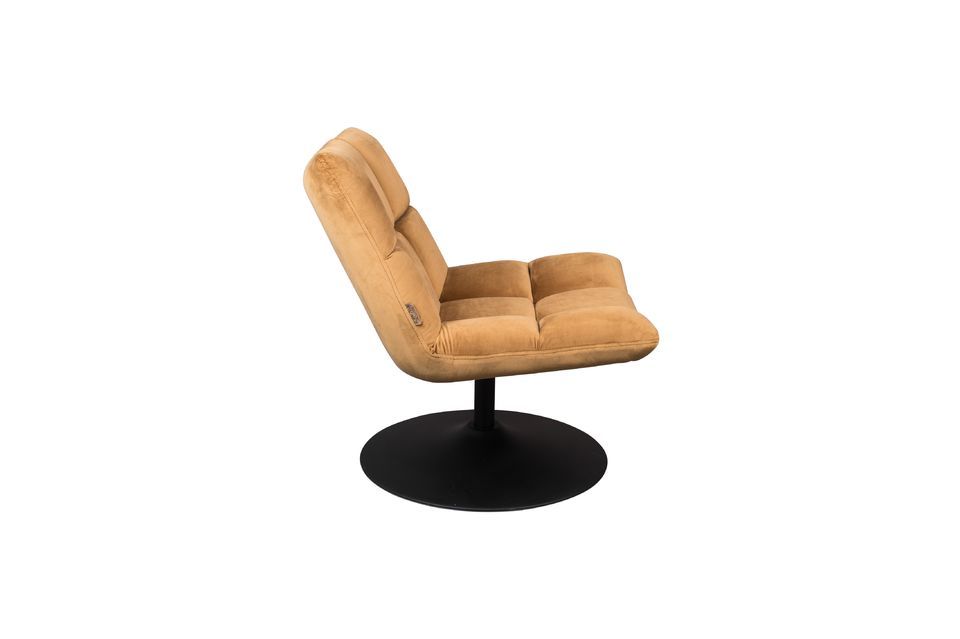 Lounge-Stuhl aus braunem Samt Bar - 7