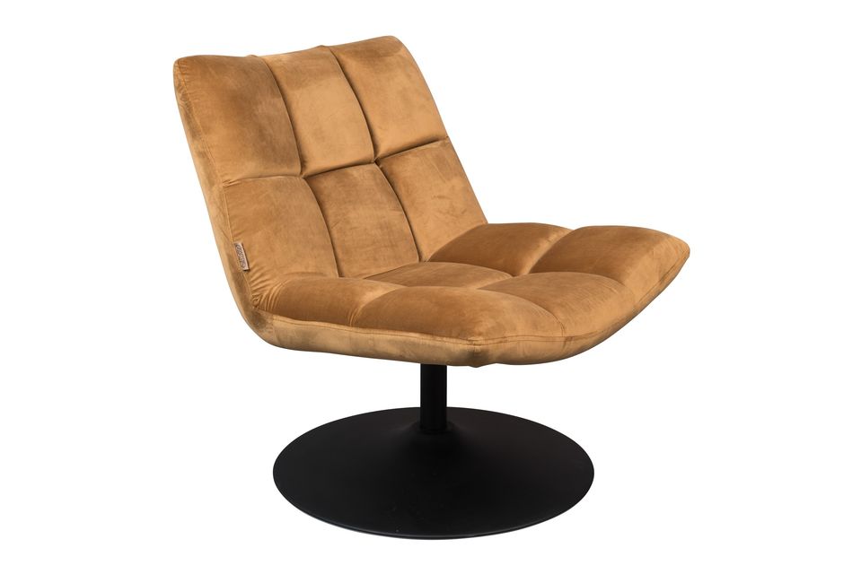 Lounge-Stuhl aus braunem Samt Bar - 8