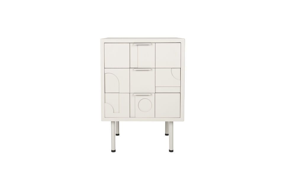 Nachttisch aus grauem Holz Funk White Label