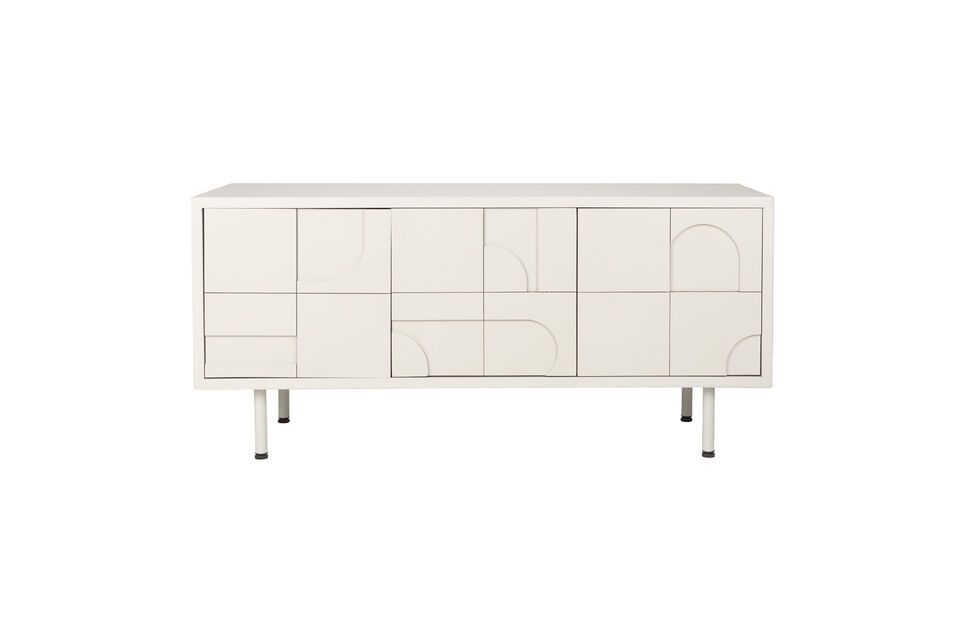 Niedriges Sideboard aus cremeweißem Holz Funk White Label