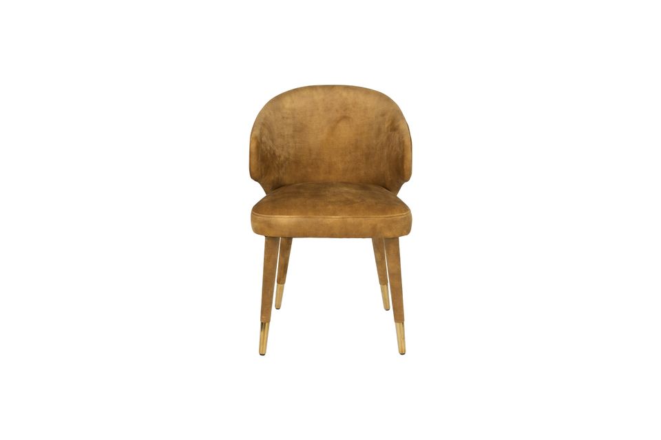 Ockerfarbener Samtstuhl Lunar DutchBone
