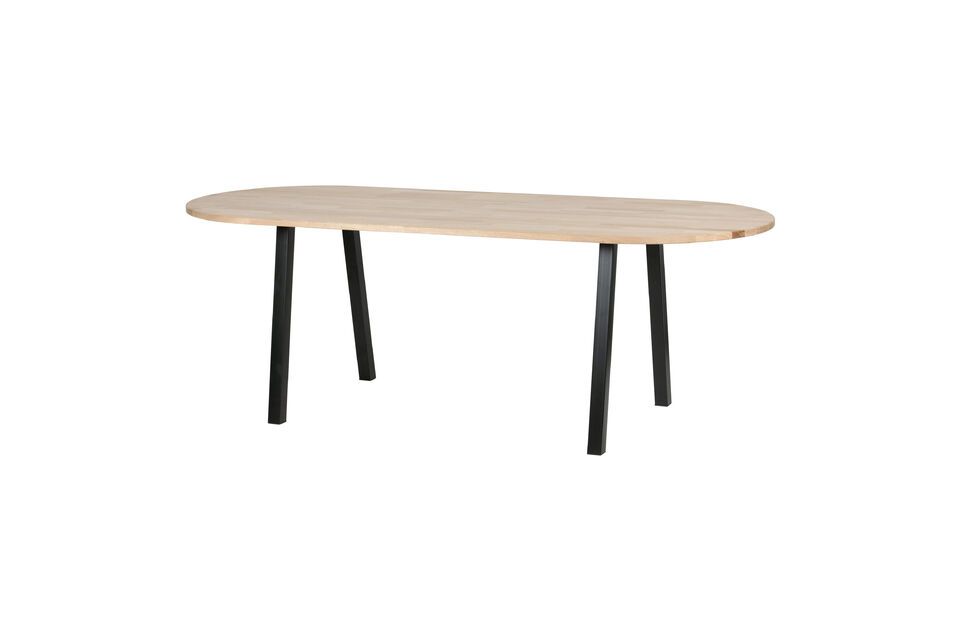 Ovale Tischplatte 220x90 aus hellbeigem Holz Tablo Woood