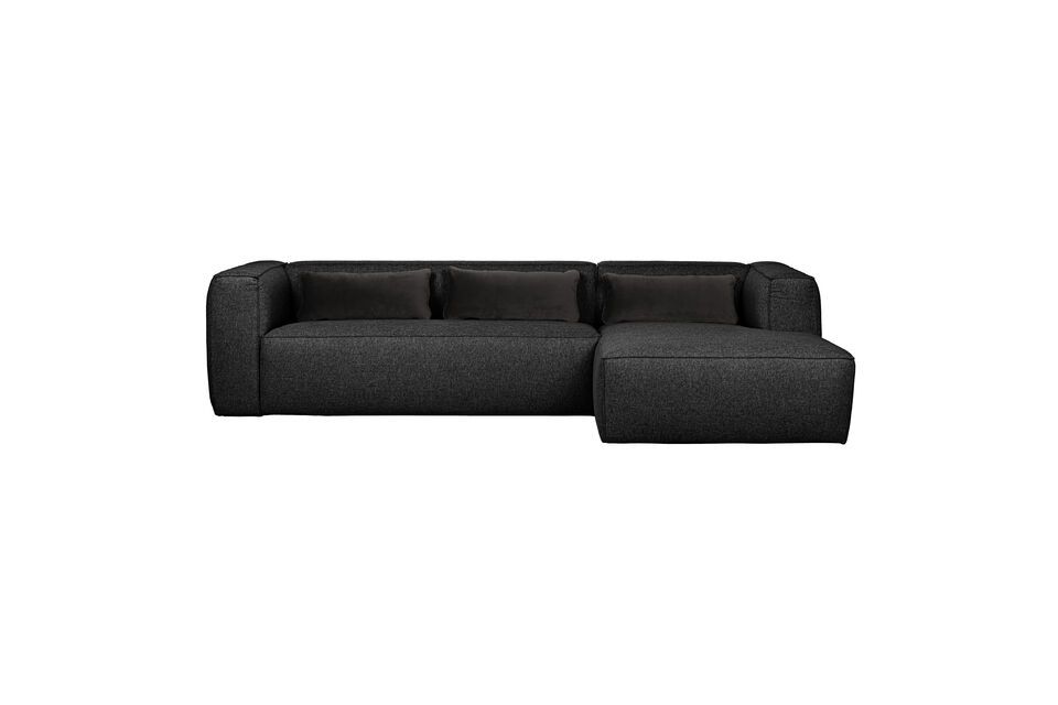 Das Ecksofa Bean ist mit einer Mischung aus Polyester und Baumwolle bezogen und bietet eine