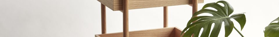 Materialbeschreibung Regal mit 3 Fächern aus beigem Holz Stack