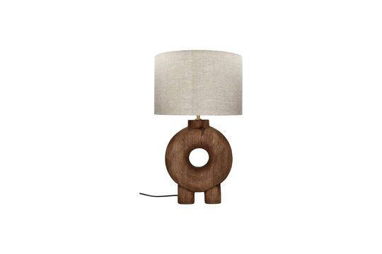 Runde Lampe aus braunem Holz Lampedusa ohne jede Grenze