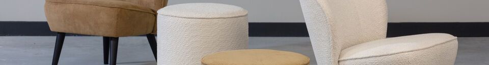 Materialbeschreibung Runder Sitzsack mit Schaffelleffekt in Creme Sara