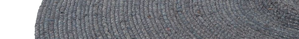 Materialbeschreibung Runder Teppich aus grauem Jutegewebe Ross