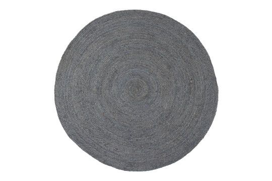 Runder Teppich aus grauem Jutegewebe Ross ohne jede Grenze