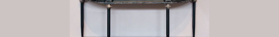 Materialbeschreibung Schwarze Konsole mit 2 Ebenen und Schublade Edouard