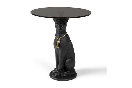 Schwarzer Beistelltisch aus Kunstharz Panther