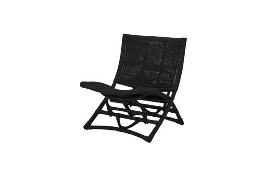 Schwarzer Lounge-Stuhl aus Rattan Baz ohne jede Grenze