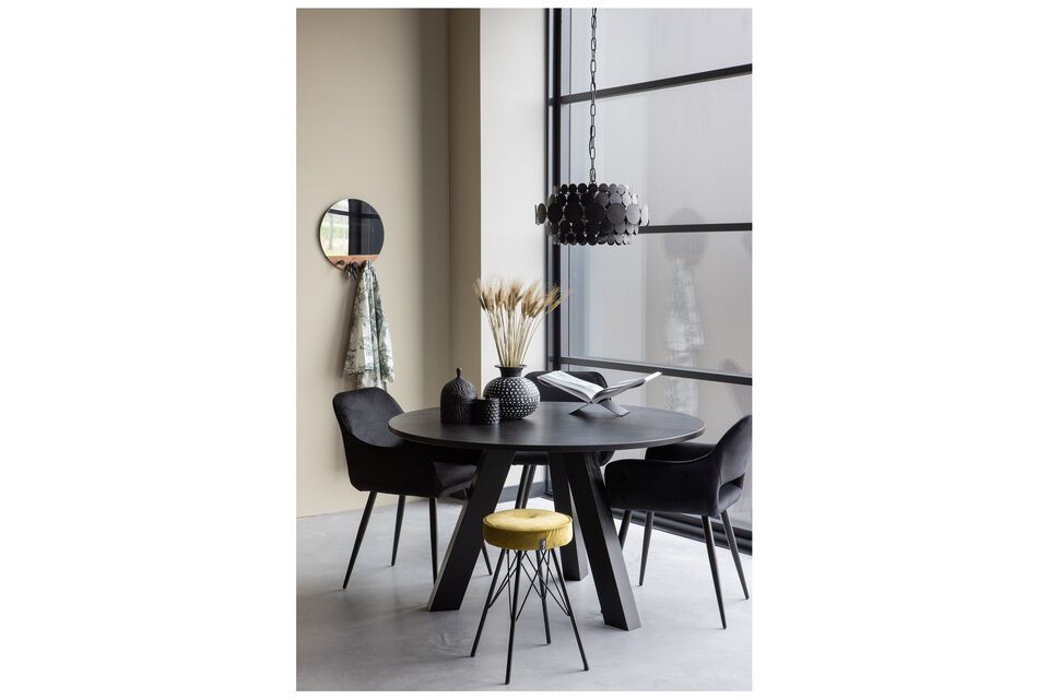 Stuhl Jelle, Samt und schwarzes Metall, zeitgenössisches Design