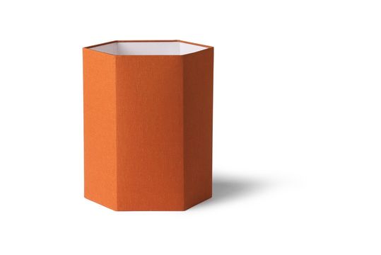Sechseckiger Maltat-Lampenschirm aus orangefarbener Jute Größe M