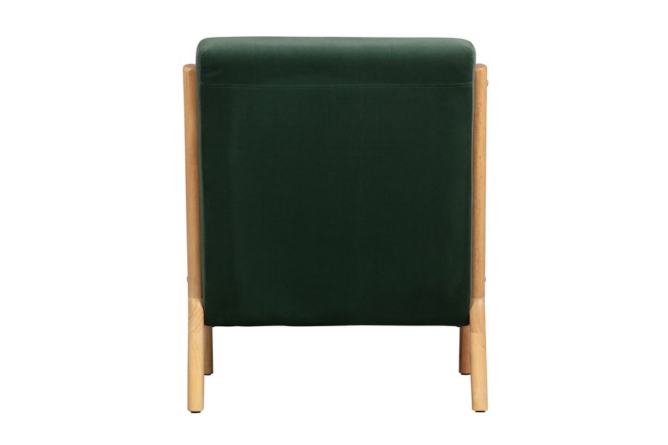 Bequemer Sessel aus Samt und Hevea-Holz
