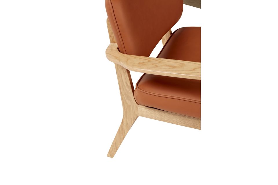 Sessel aus Holz und Leder Haze in orange - 6