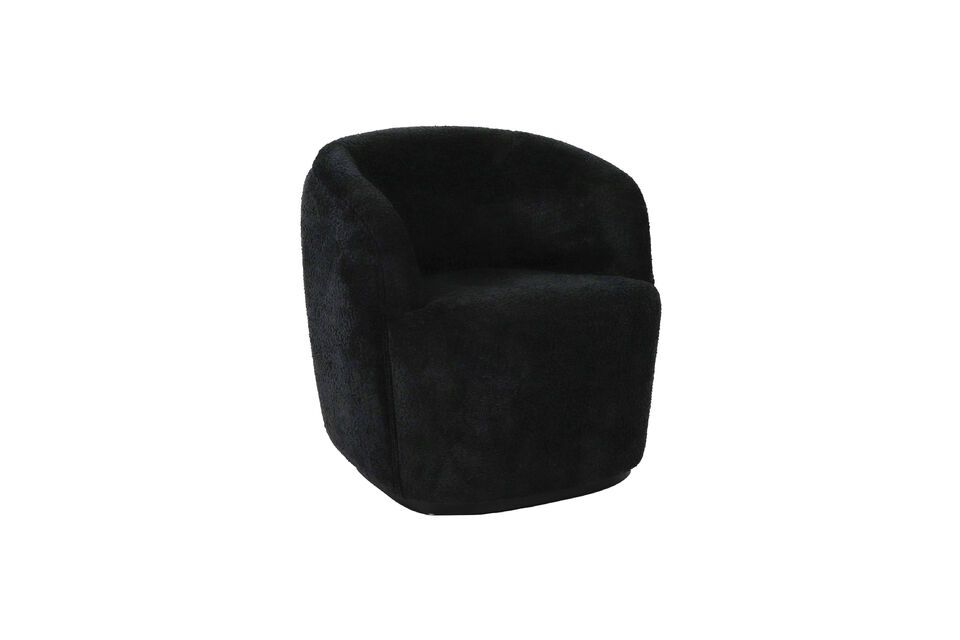 Sessel mit schwarzem Bouclé-Stoff Porterville Pomax