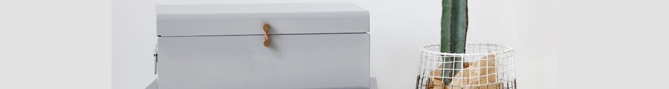 Materialbeschreibung Set aus 2 grauen und grünen Metalldosen Metal