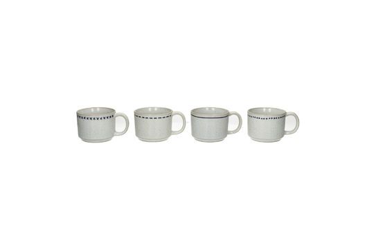 Set aus 4 Tassen aus weißem Steingut Tulua