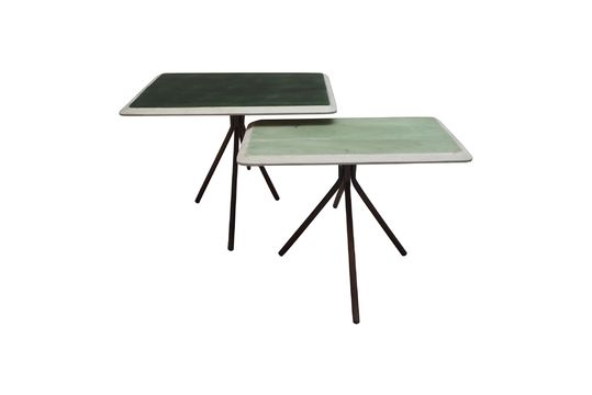 Set mit 2 grünen Tischen aus lackiertem Holz Rêverie