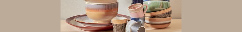 Materialbeschreibung Set mit 4 Keramik-Espressotassen 70er Jahre