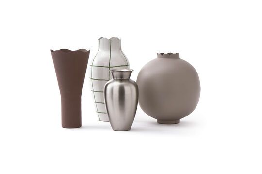 Set von 4 Vasen aus recyceltem Eisen mehrfarbig h26cm Wavy