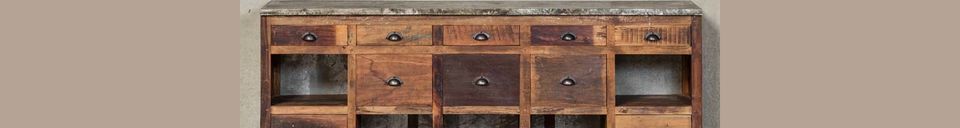 Materialbeschreibung Sideboard Fabrica mit 10 Schubladen