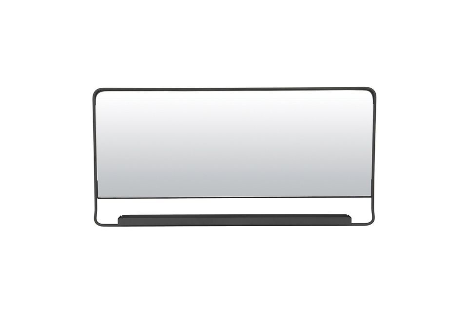 Spiegel aus schwarzem Metall mit Ablage Chic - 2