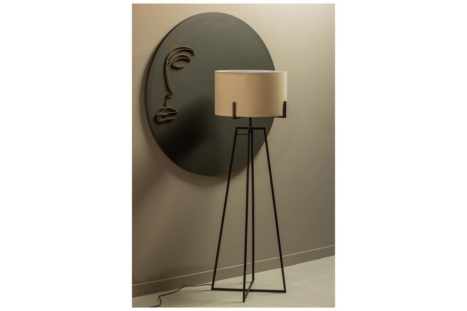 Schwarze Und Cremefarbene Metall-Stehlampe Holly, Design, Modern und Elegant