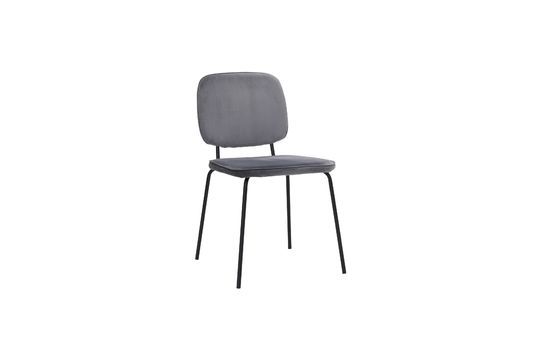 Stuhl aus grauem Polyestervelours Comma
