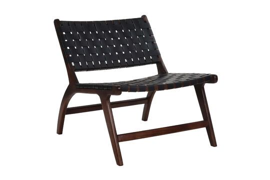 Stuhl aus Holz und Leder schwarz Aosta ohne jede Grenze