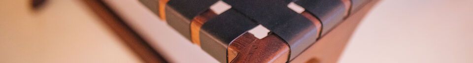 Materialbeschreibung Stuhl aus Holz und Leder schwarz Aosta