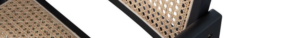 Materialbeschreibung Stuhl aus Rattan und schwarzem Holz Gunn