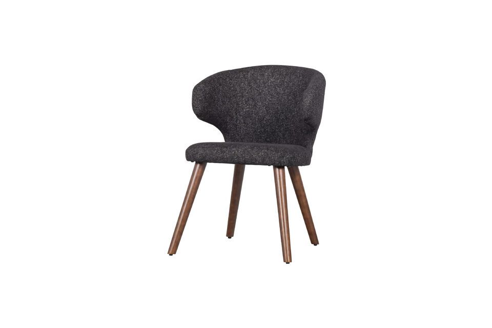 Stuhl aus schwarzem Melange-Stoff Cape Vtwonen