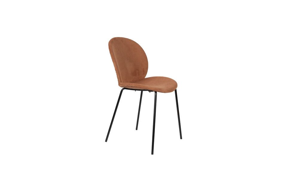 Stuhl aus terracota-farbenem Samt Bonnet Zuiver