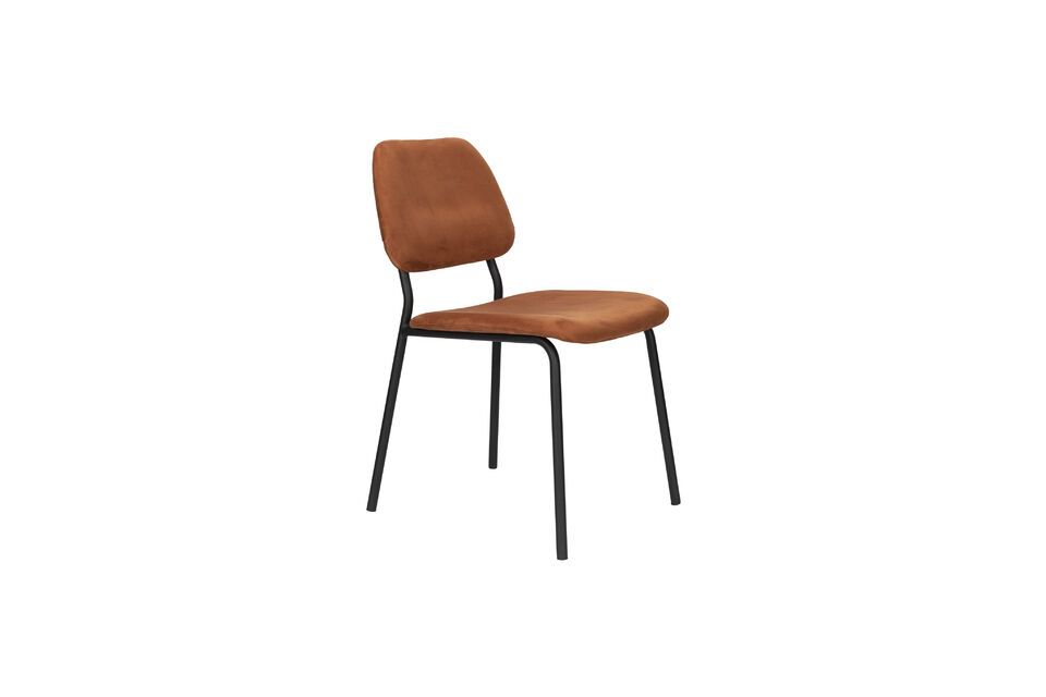 Stuhl aus terrakottafarbenem Stoff Darby DutchBone