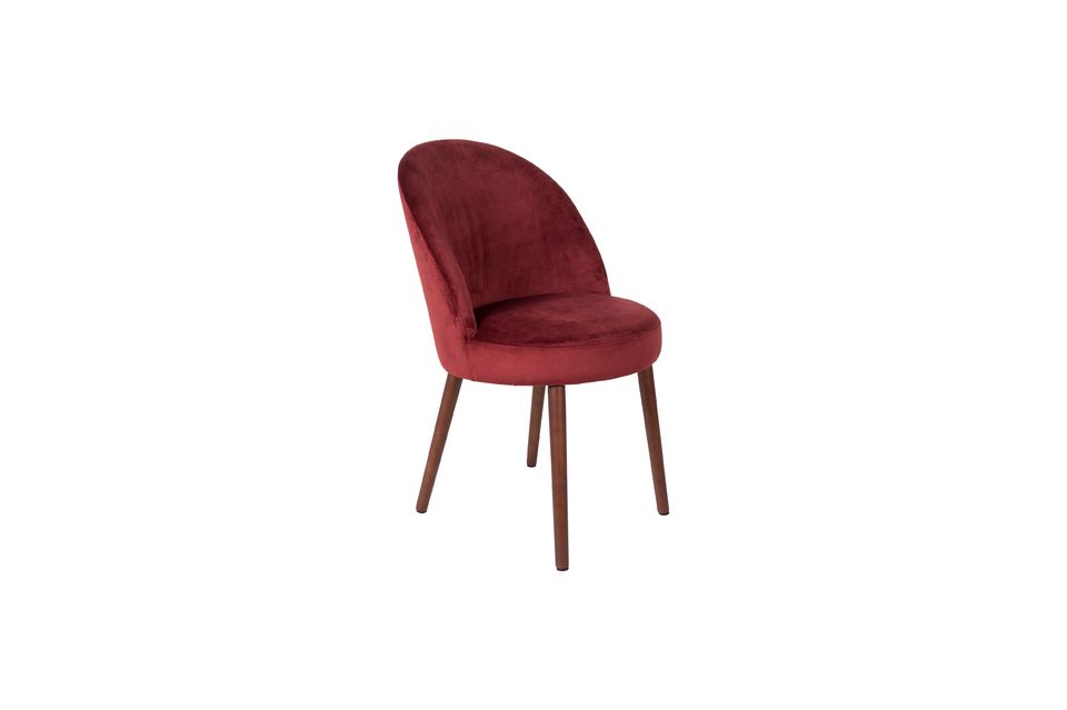 Stuhl Barbara aus rotem Samt - 6