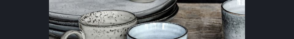 Materialbeschreibung Tasse aus grau-blauem Steingut Rustic