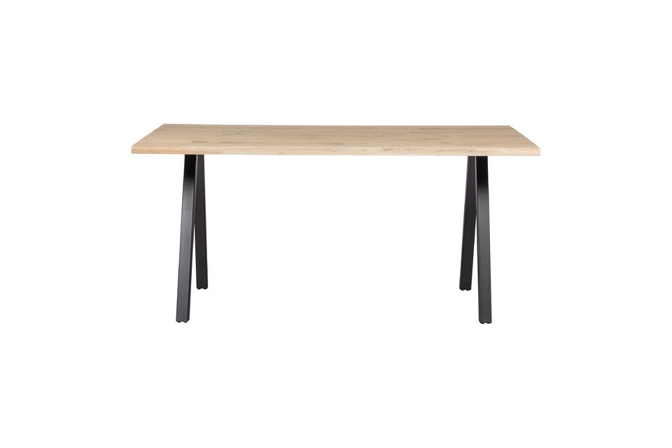 Tisch 160x90 aus massiver Eiche beige mit Vierkantbeinen Tablo Woood