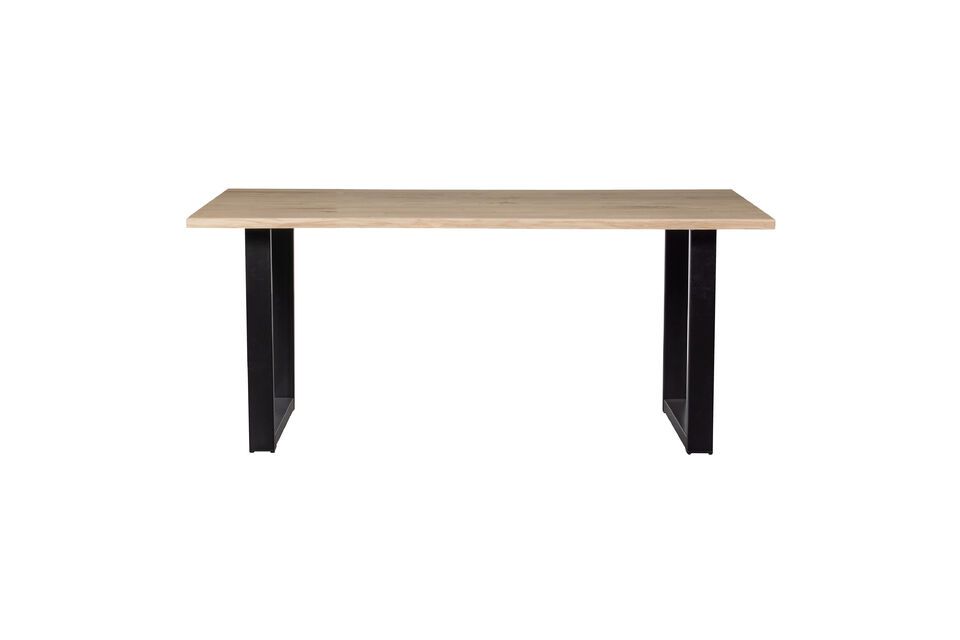 Tisch 160x90 aus massiver Eiche in beige mit U-förmigen Beinen Tablo Woood