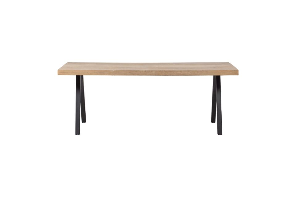Tisch 180x90 aus beigem Mangoholz mit quadratischen Beinen Tablo Woood