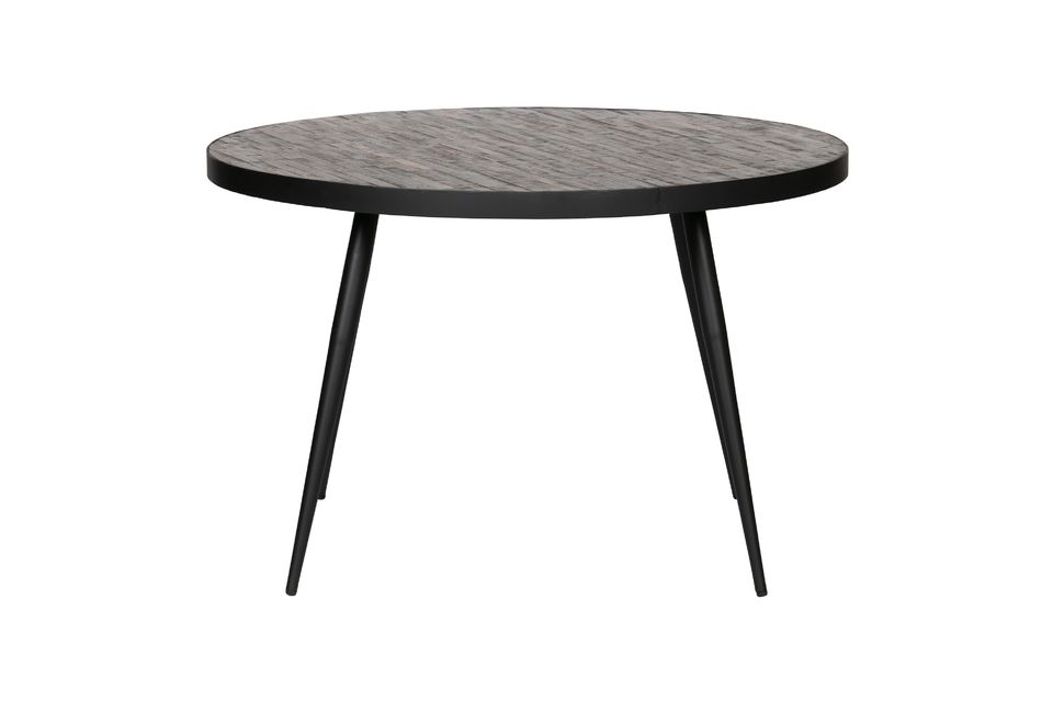Tisch aus Holz und schwarzem Metall Vic Woood