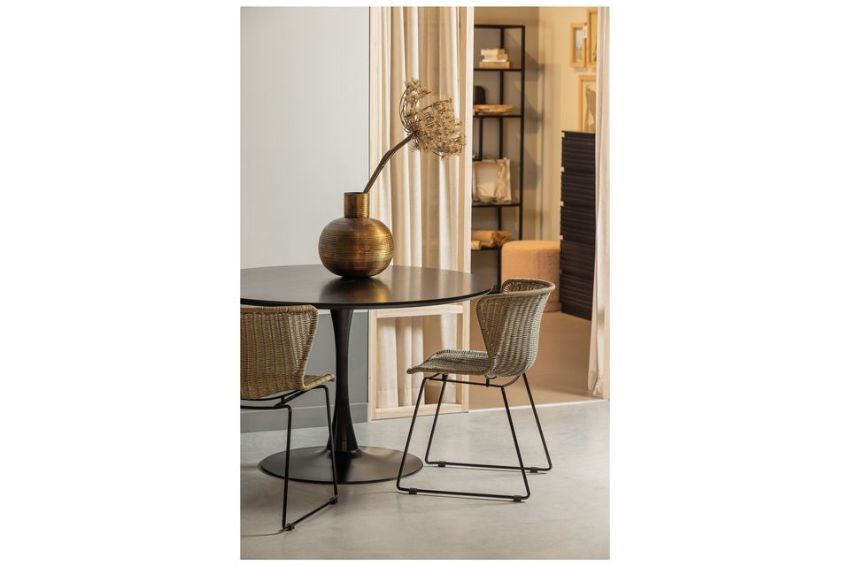 Schwarzer runder Tisch Samy, Design, zeitgenössisch, für kleine und große Räume