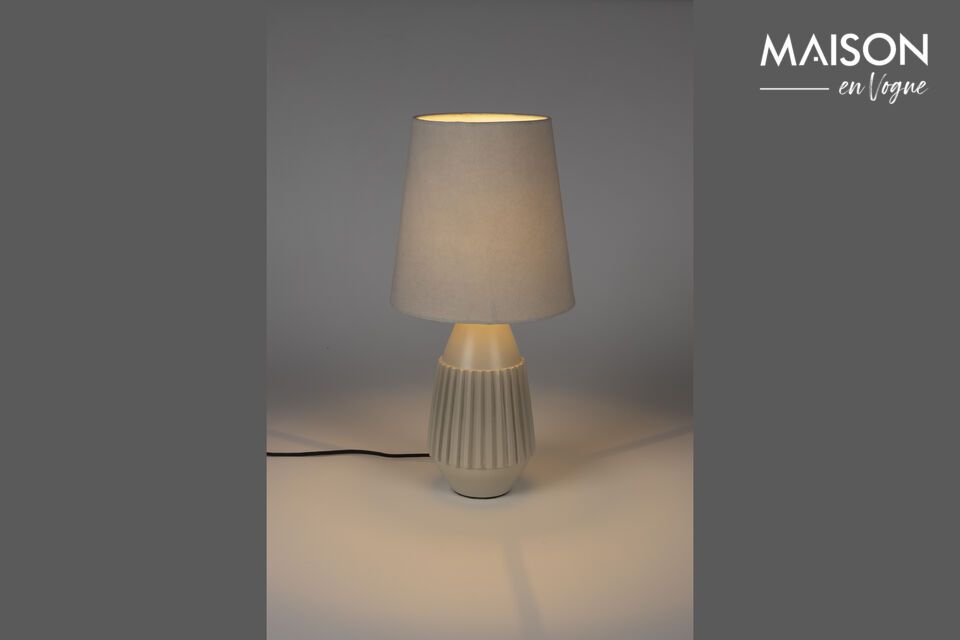 Tischlampe aus beigem Aluminium Aysa White Label