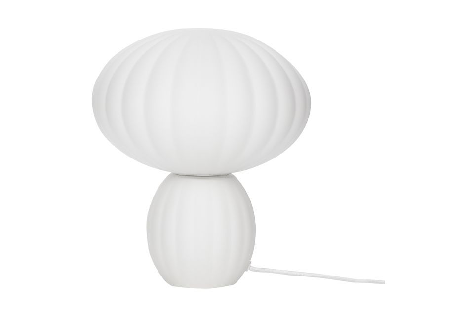 Tischlampe aus weißem Glas Kumu Hübsch
