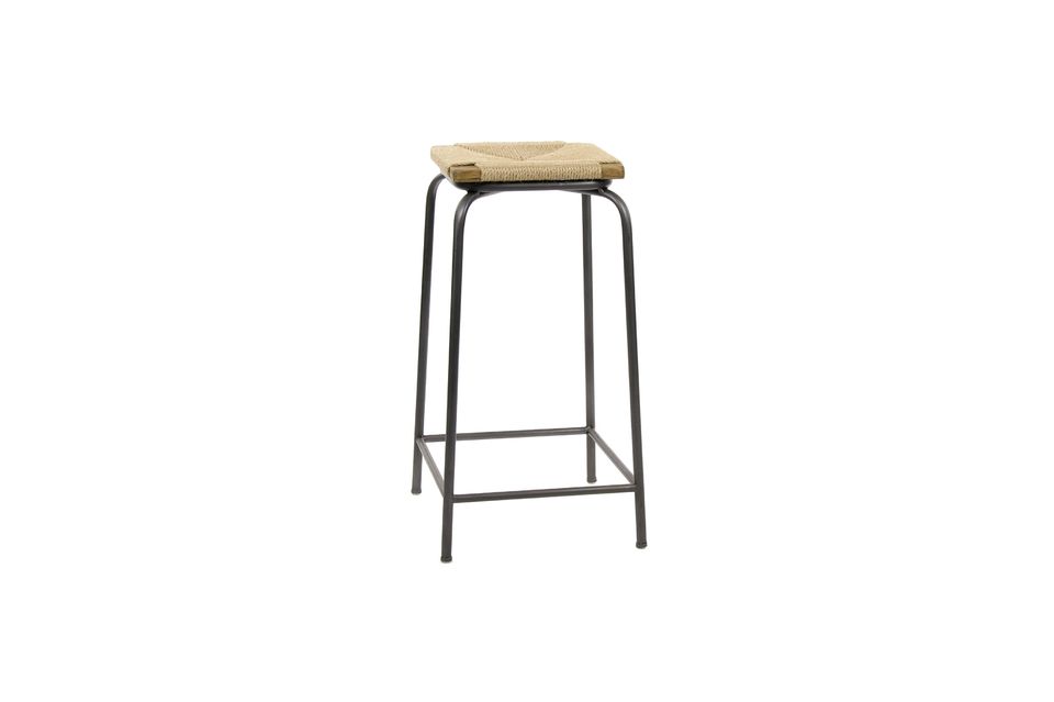 Troquet-Hocker aus Metall und Rattan Pomax