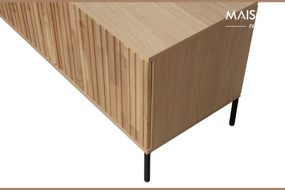 TV-Möbel aus Eichenholz beige New - 5