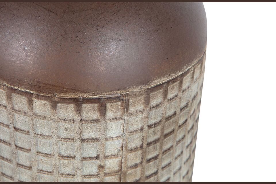 Vase aus Metall braun Khaki - 4