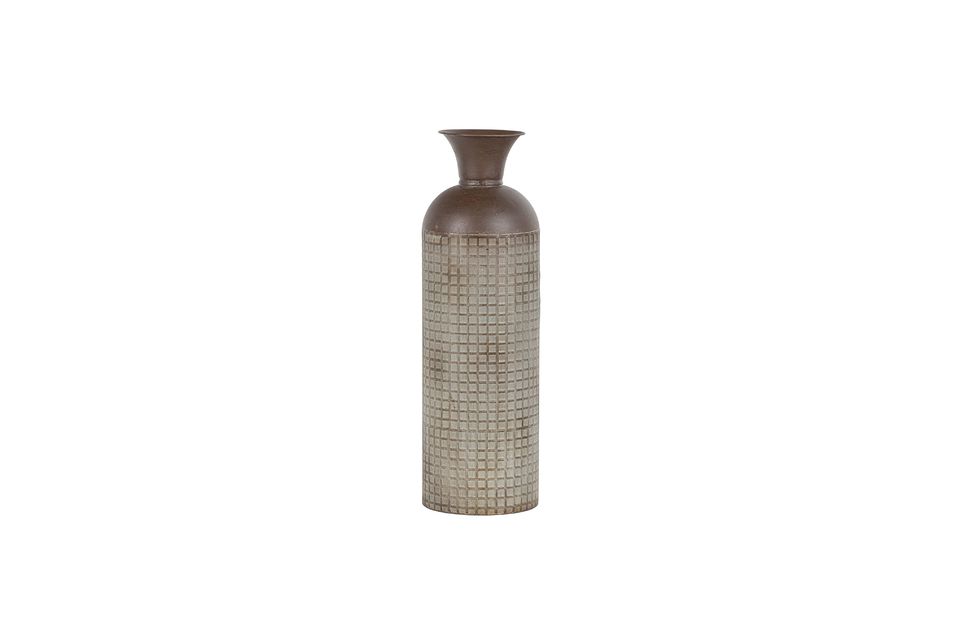 Vase aus Metall braun Khaki Woood