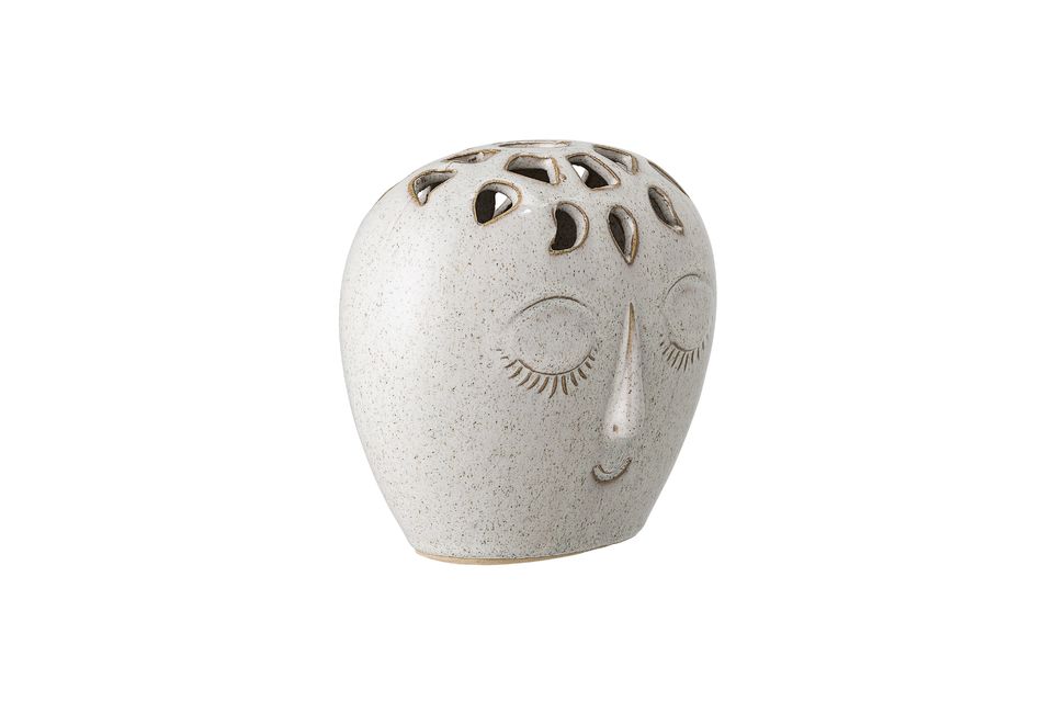 Vase aus weißem Treigny-Steinzeug Bloomingville